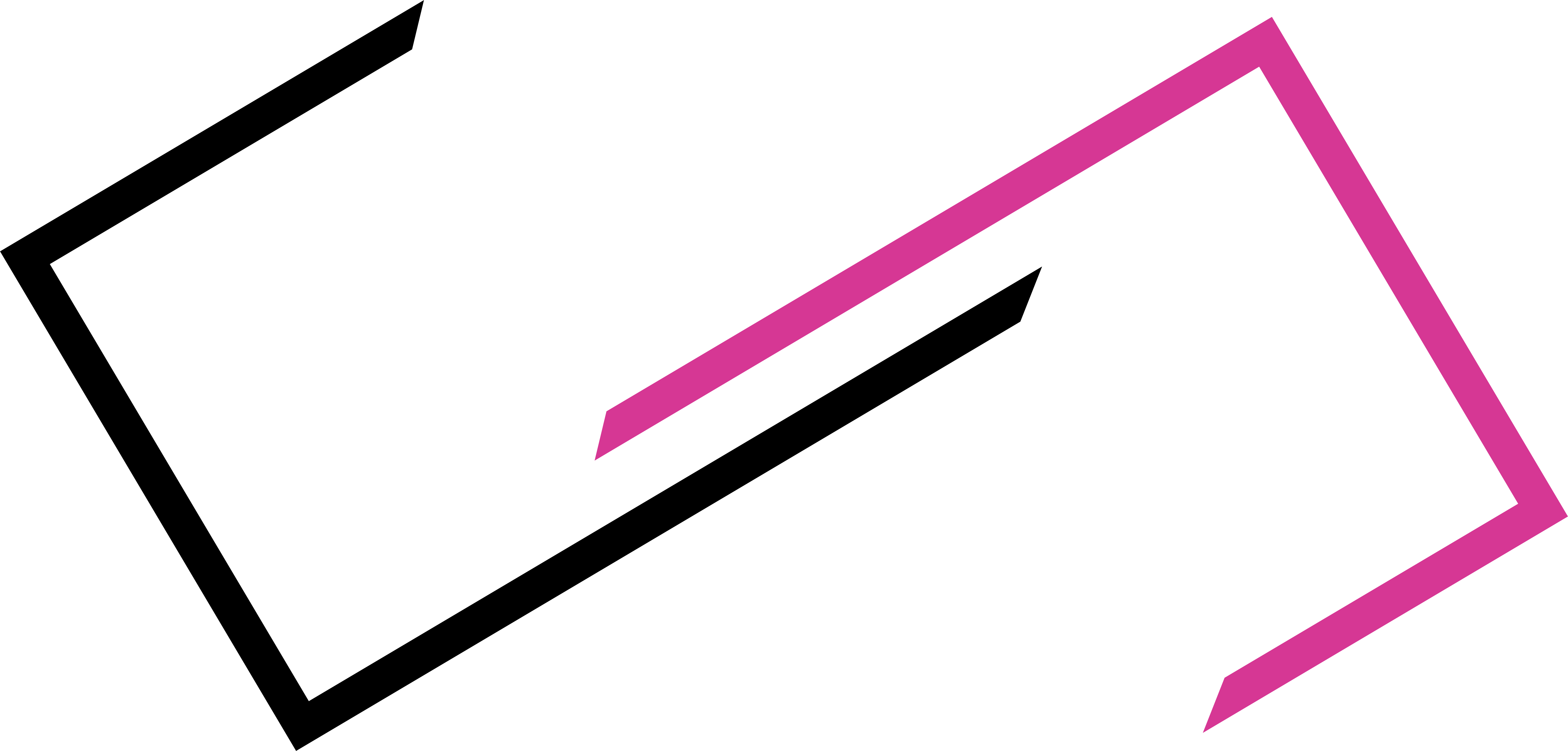 Zdjęcie przedstawia logo firmy. Są to dwa ścięte pod skosem prostokąty, dolny w kolorze czarnym, górny w kolorze różowym w kolorze białym, poniżej umiejscowiona zosta nazwa firmy - Ubezpieczenia EFEKT